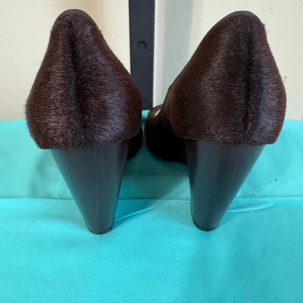 Giuseppe Zanotti Dark Brown Peep-Toe Heels